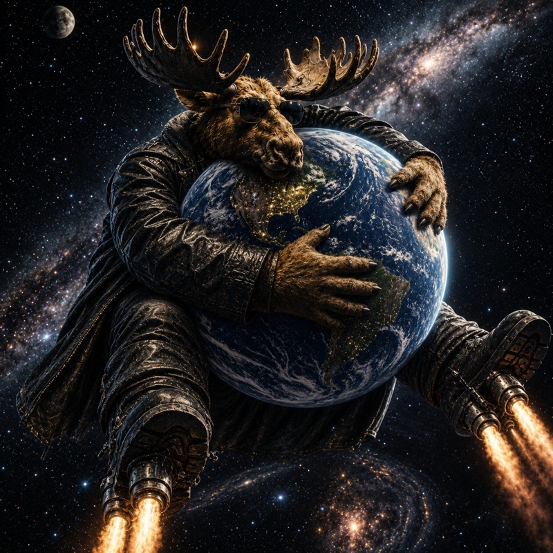 Heavy Moose — Merican Moose Hugs - Single cover art